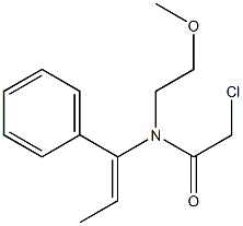 N-[1-(Phenyl)-1-propenyl]-N-[2-methoxyethyl]-2-chloroacetamide Struktur