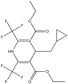 1,4-Dihydro-2,6-bis(trifluoromethyl)-4-cyclopropylmethylpyridine-3,5-dicarboxylic acid diethyl ester Struktur