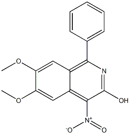 6,7-Dimethoxy-1-phenyl-4-nitroisoquinolin-3-ol Struktur