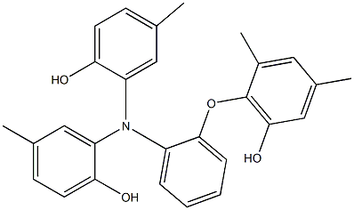 N,N-Bis(2-hydroxy-5-methylphenyl)-2-(6-hydroxy-2,4-dimethylphenoxy)benzenamine Struktur