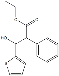 3-Hydroxy-2-phenyl-3-(thiophen-2-yl)propanoic acid ethyl ester Struktur