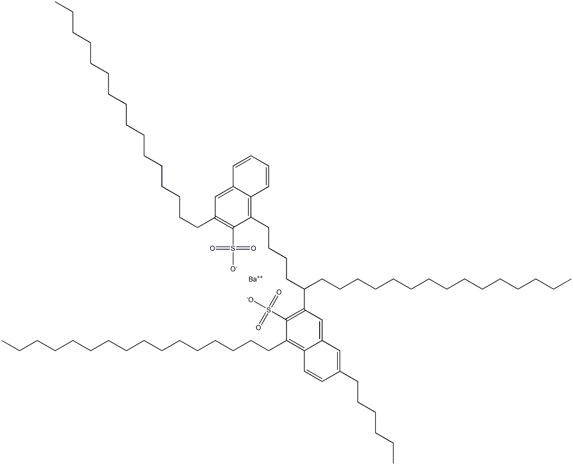 Bis(1,3-dihexadecyl-2-naphthalenesulfonic acid)barium salt Struktur