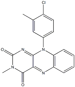 3-Methyl-10-[4-chloro-3-methylphenyl]pyrimido[4,5-b]quinoxaline-2,4(3H,10H)-dione Struktur