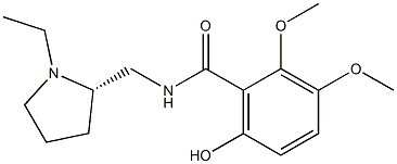 6-Hydroxy-2,3-dimethoxy-N-[[(2S)-1-ethylpyrrolidin-2-yl]methyl]benzamide Struktur