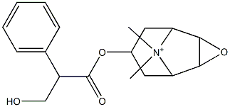 3-[(2-Phenyl-3-hydroxy-1-oxopropyl)oxy]-8,8-dimethyl-6,7-epoxy-8-azoniabicyclo[3.2.1]octane Struktur