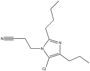 2-Butyl-5-chloro-1-(2-cyanoethyl)-4-propyl-1H-imidazole Struktur