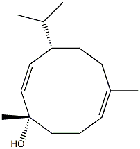 (1S,2E,4S,7E)-1,7-Dimethyl-4-isopropylcyclodeca-2,7-diene-1-ol Struktur