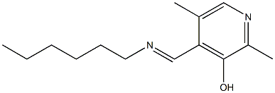 2,5-Dimethyl-4-[(hexylimino)methyl]pyridin-3-ol Struktur