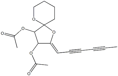 2-[(Z)-2,4-Hexadiynylidene]-3,4-diacetoxy-1,6-dioxaspiro[4.5]decane Struktur