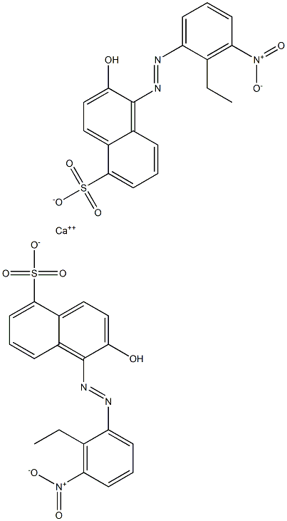 Bis[1-[(2-ethyl-3-nitrophenyl)azo]-2-hydroxy-5-naphthalenesulfonic acid]calcium salt Struktur