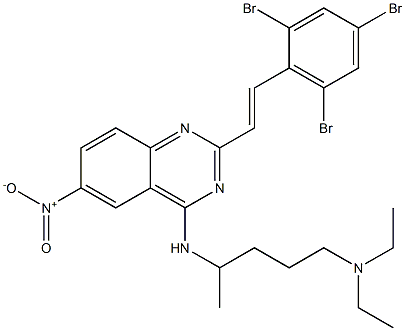 2-(2,4,6-Tribromostyryl)-N-[4-(diethylamino)-1-methylbutyl]-6-nitroquinazolin-4-amine Struktur