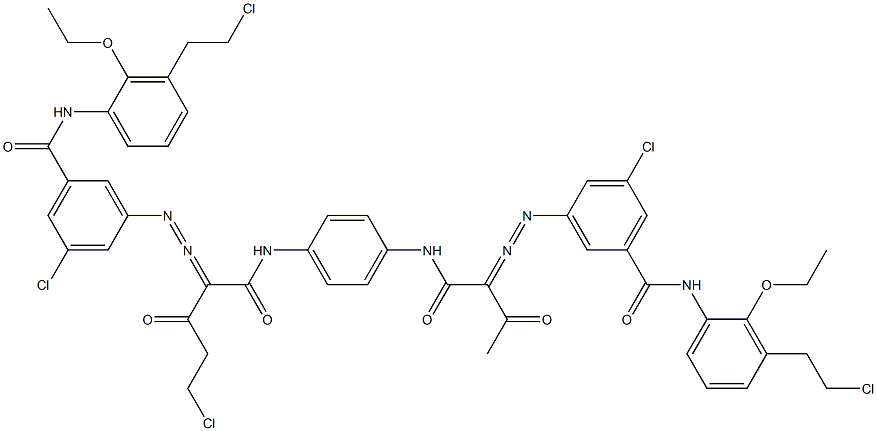 3,3'-[2-(Chloromethyl)-1,4-phenylenebis[iminocarbonyl(acetylmethylene)azo]]bis[N-[3-(2-chloroethyl)-2-ethoxyphenyl]-5-chlorobenzamide] Struktur