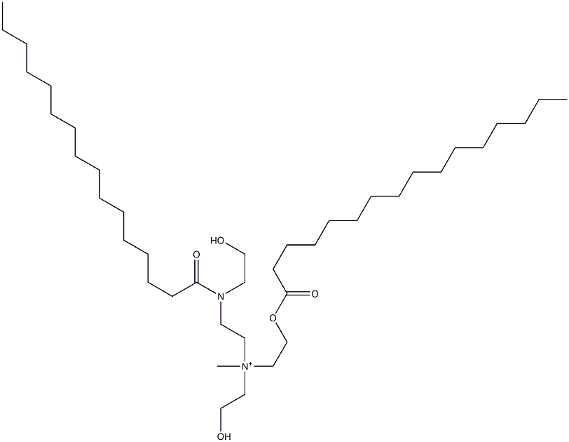 N-(2-Hydroxyethyl)-N-[2-[(2-hydroxyethyl)(1-oxohexadecyl)amino]ethyl]-N-methyl-2-[(1-oxohexadecyl)oxy]ethanaminium Struktur