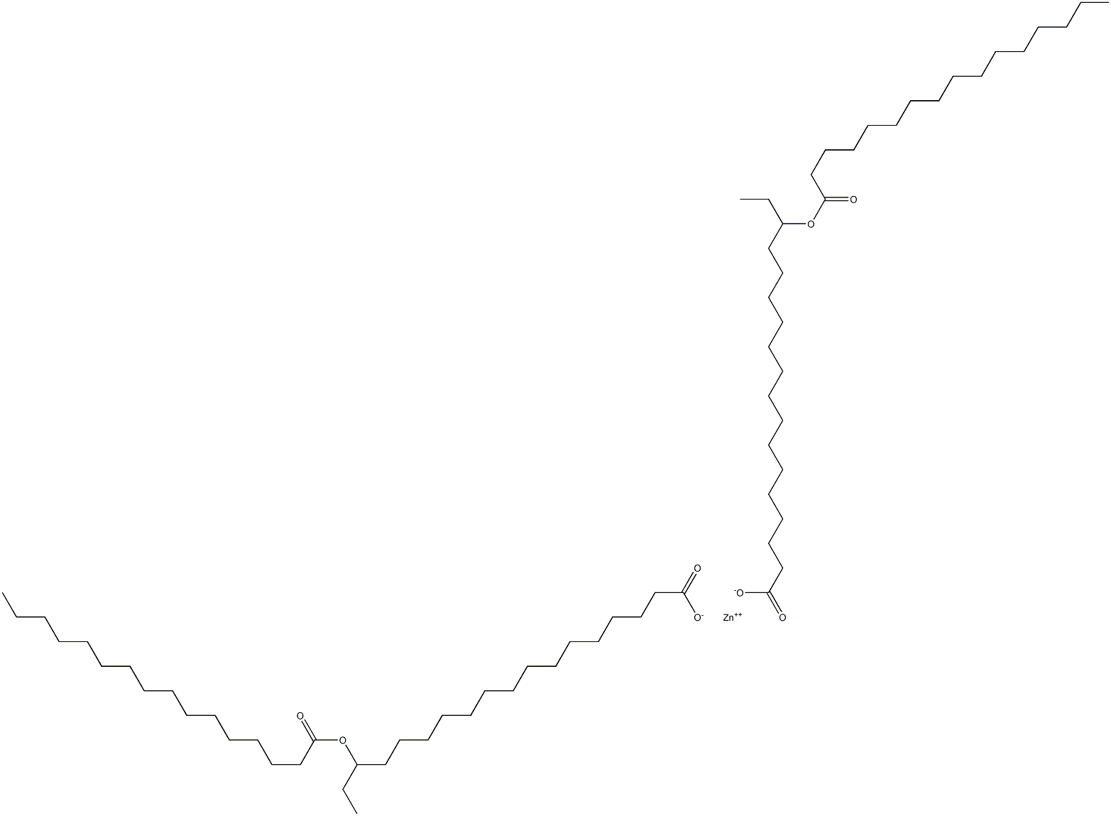 Bis(16-palmitoyloxyoctadecanoic acid)zinc salt Struktur