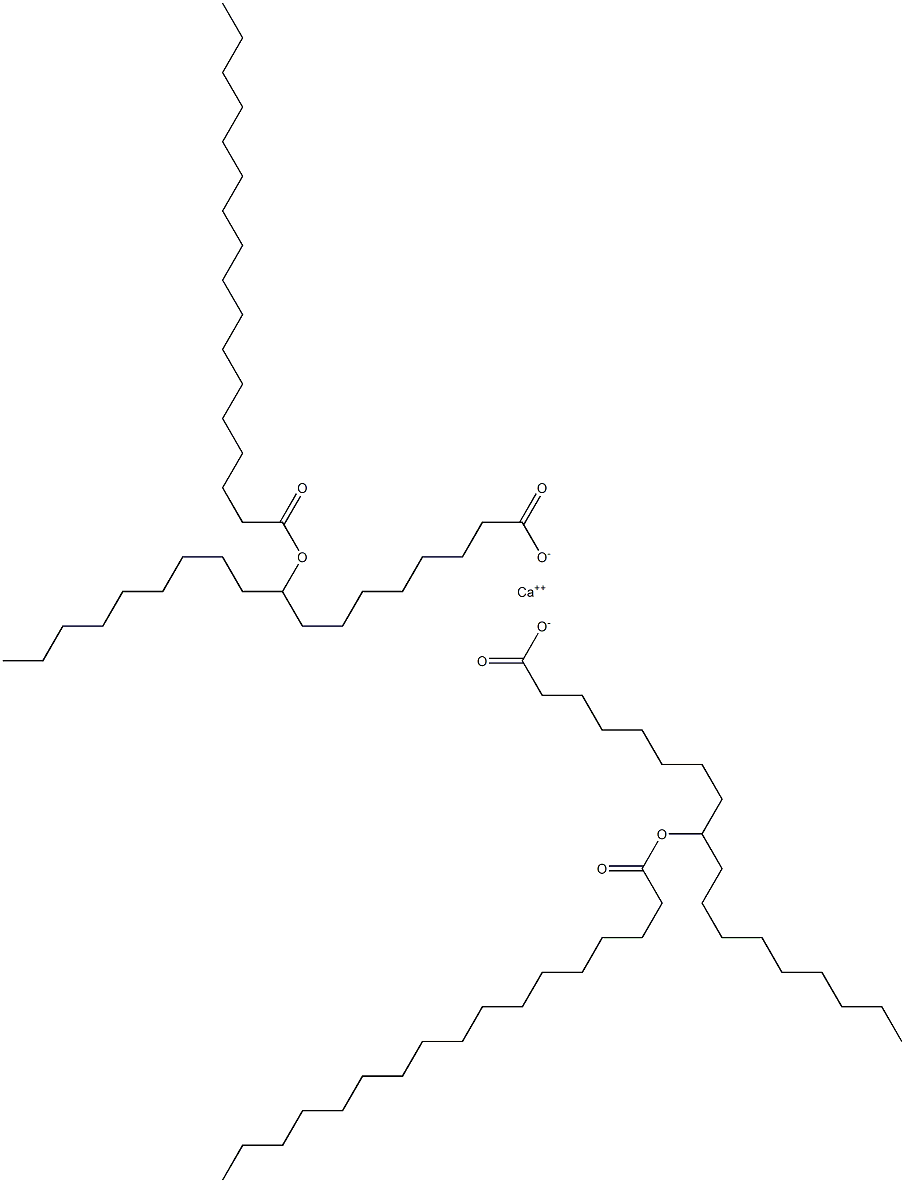 Bis(9-heptadecanoyloxyoctadecanoic acid)calcium salt Struktur