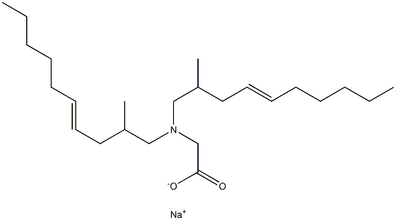 N,N-Bis(2-methyl-4-decenyl)aminoacetic acid sodium salt Struktur