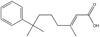 3,7-Dimethyl-7-phenyl-2-octenoic acid Struktur