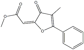 2-Methoxycarbonylmethylene-4-methyl-5-phenylfuran-3(2H)-one Struktur