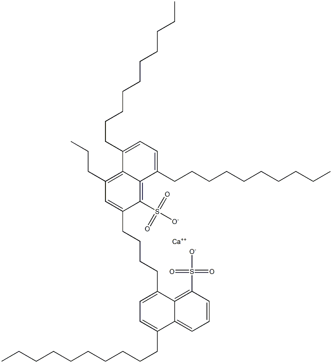 Bis(5,8-didecyl-1-naphthalenesulfonic acid)calcium salt Struktur