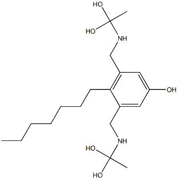 3,5-Bis[[(1,1-dihydroxyethyl)amino]methyl]-4-heptylphenol Struktur