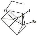 1-Bromo-4-iodo-pentacyclo[4.3.0.02,5.03,8.04,7]nonane-9-one ethylene acetal Struktur