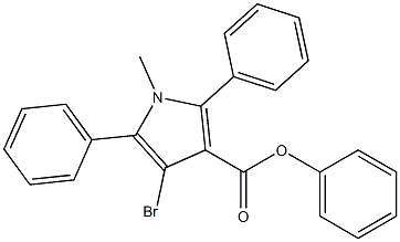 4-Bromo-1-methyl-2,5-diphenyl-1H-pyrrole-3-carboxylic acid phenyl ester Struktur