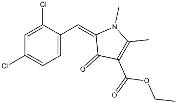 1,2-Dimethyl-4-oxo-5-(2,4-dichlorobenzylidene)-2-pyrroline-3-carboxylic acid ethyl ester Struktur