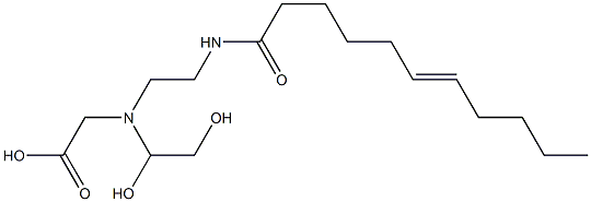 N-(1,2-Dihydroxyethyl)-N-[2-(6-undecenoylamino)ethyl]aminoacetic acid Struktur