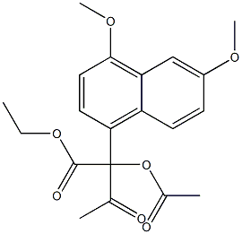 2-(4,6-Dimethoxy-1-naphtyl)-2-acetoxy-3-oxobutyric acid ethyl ester Struktur