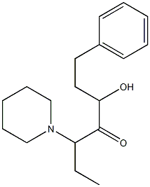 3-Hydroxy-1-phenyl-5-piperidino-4-heptanone Struktur