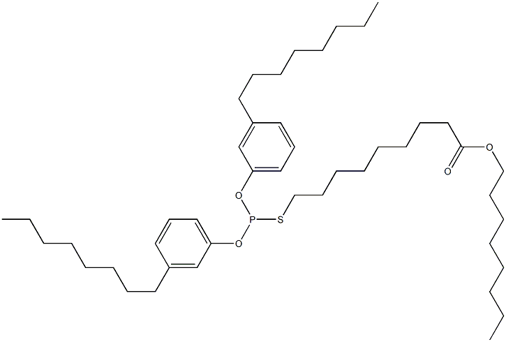 Thiophosphorous acid O,O-bis(3-octylphenyl)S-(9-octyloxy-9-oxononyl) ester Struktur