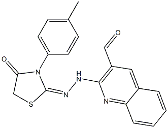 2-[2-[3-Formylquinoline-2-yl]hydrazono]-3-(4-methylphenyl)thiazolidine-4-one Struktur