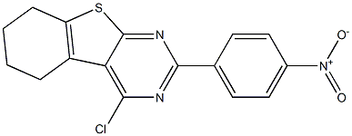 4-Chloro-5,6,7,8-tetrahydro-2-(4-nitrophenyl)[1]benzothieno[2,3-d]pyrimidine Struktur