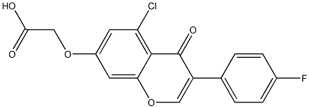 [(5-Chloro-3-(4-fluorophenyl)-4-oxo-4H-1-benzopyran-7-yl)oxy]acetic acid Struktur