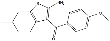 2-Amino-3-(4-methoxybenzoyl)-6-methyl-4,5,6,7-tetrahydrobenzo[b]thiophene Struktur