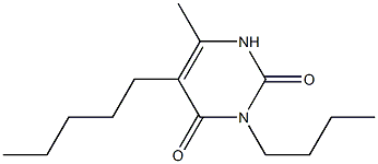 3-Butyl-6-methyl-5-pentyluracil Struktur