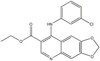 4-[[3-Chlorophenyl]amino]-6,7-(methylenedioxy)quinoline-3-carboxylic acid ethyl ester Struktur