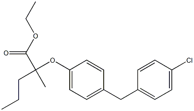 2-[4-(4-Chlorobenzyl)phenoxy]-2-methylvaleric acid ethyl ester Struktur