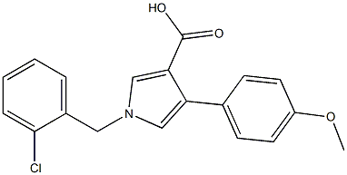 1-(2-Chlorobenzyl)-4-(4-methoxyphenyl)-1H-pyrrole-3-carboxylic acid Struktur