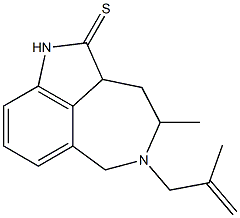 2a,4,5,6-Tetrahydro-4-methyl-5-(2-methyl-2-propenyl)-1H-azepino[5,4,3-cd]indole-2(3H)-thione Struktur