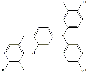 N,N-Bis(4-hydroxy-3-methylphenyl)-3-(3-hydroxy-2,6-dimethylphenoxy)benzenamine Struktur