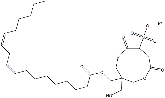 1-[[[(9Z,12Z)-1-Oxo-9,12-octadecadien-1-yl]oxy]methyl]-1-(hydroxymethyl)-4,7-dioxo-3,8-dioxacyclononane-6-sulfonic acid potassium salt Struktur