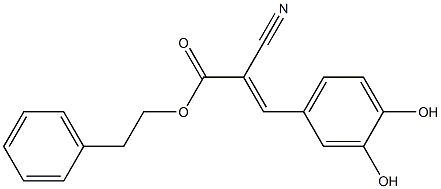 2-Cyano-3-(3,4-dihydroxyphenyl)propenoic acid phenethyl ester Struktur