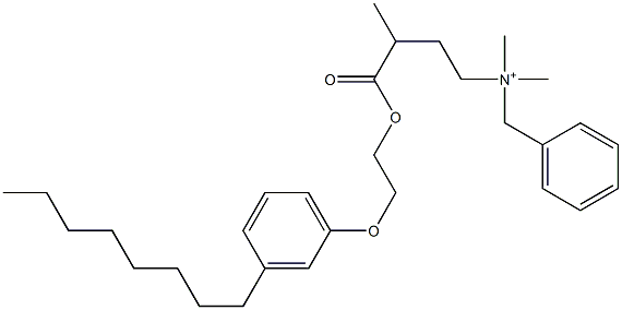 N,N-Dimethyl-N-benzyl-N-[3-[[2-(3-octylphenyloxy)ethyl]oxycarbonyl]butyl]aminium Struktur