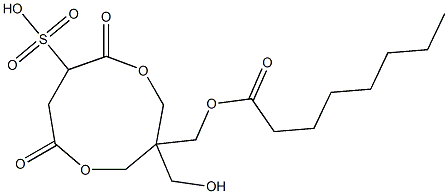 Octanoic acid [1-(hydroxymethyl)-4,7-dioxo-6-sulfo-3,8-dioxacyclononan-1-yl]methyl ester Struktur