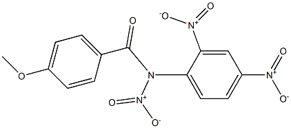 N-Nitro-N-(2,4-dinitrophenyl)-4-methoxybenzamide Struktur