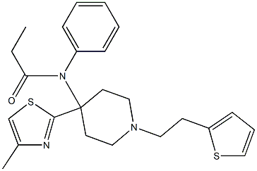 N-(Phenyl)-N-[1-[2-(2-thienyl)ethyl]-4-(4-methylthiazol-2-yl)piperidin-4-yl]propanamide Struktur