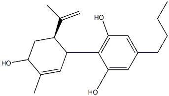 5-(Butyl)-2-[(2R)-2-(1-methylethenyl)-4-hydroxy-5-methyl-5-cyclohexen-1-yl]benzene-1,3-diol Struktur