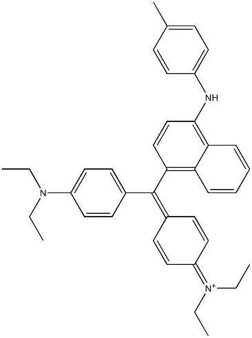 N-[4-[[4-(Diethylamino)phenyl][4-[(4-methylphenyl)amino]-1-naphthalenyl]methylene]-2,5-cyclohexadien-1-ylidene]-N-ethylethanaminium Struktur