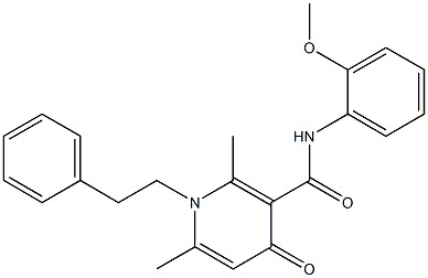 N-(2-Methoxyphenyl)-1-phenethyl-2,6-dimethyl-4-oxo-1,4-dihydro-3-pyridinecarboxamide Struktur